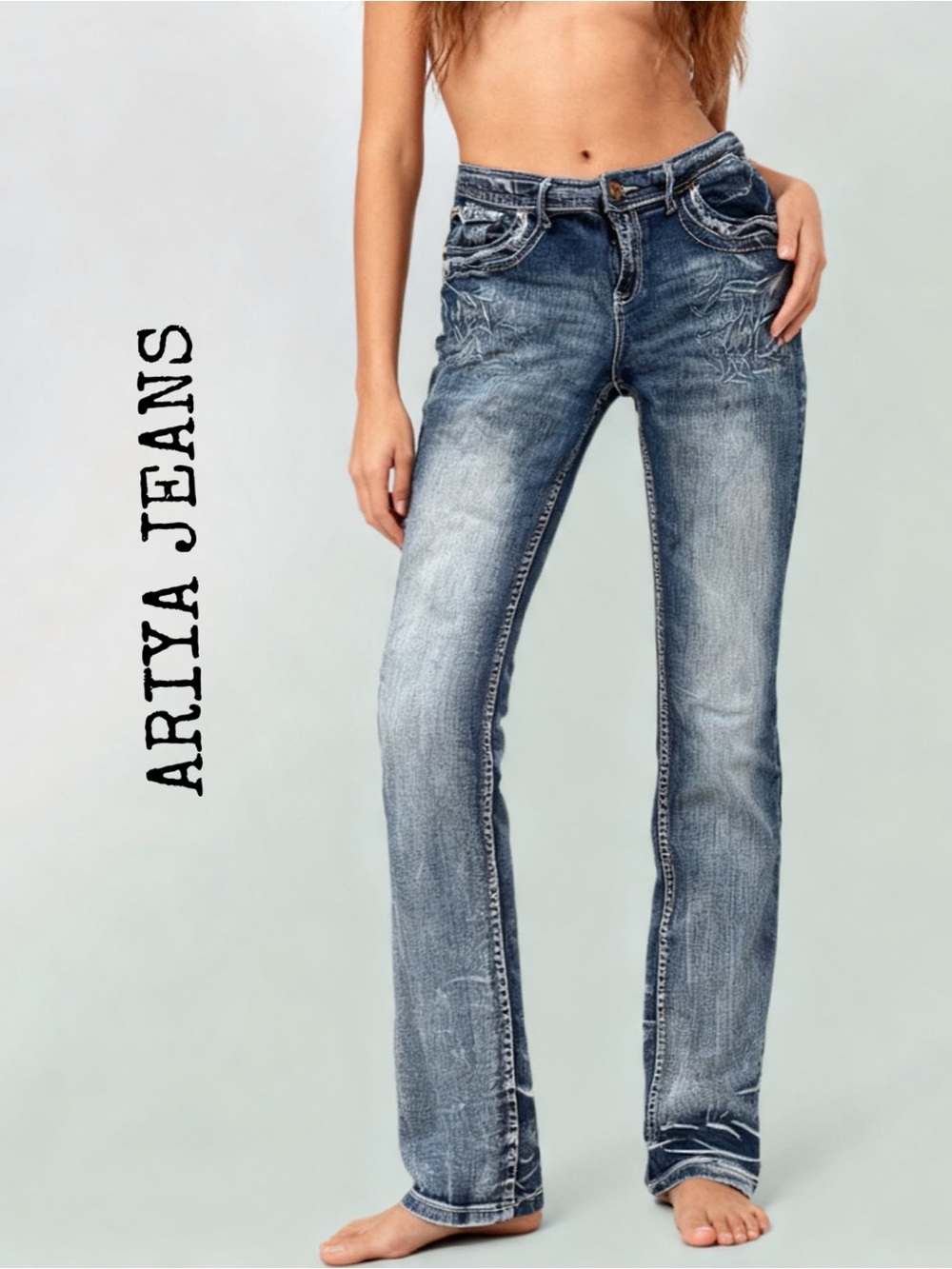 ARIYA JEANS
Mid Wash Women's Jeans - Blue